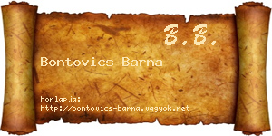 Bontovics Barna névjegykártya